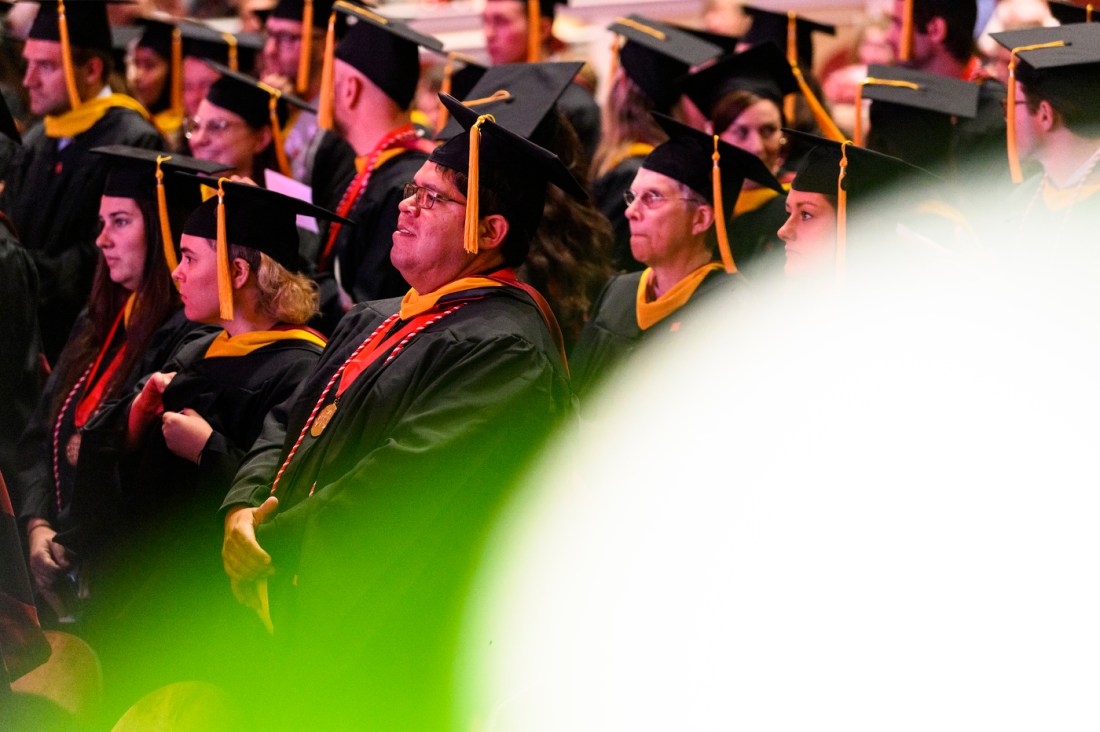 Members of the Northeastern Community at the Roux Institute celebrating their graduation. 
