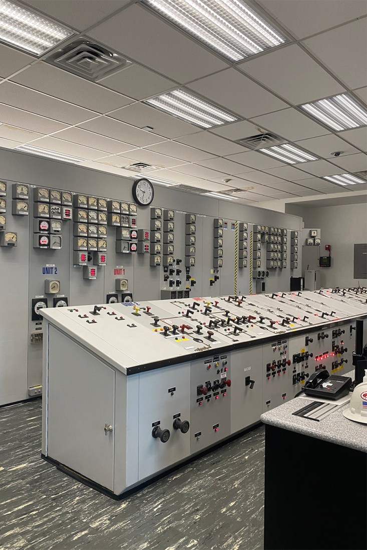 The control room of a dam in Tennessee.