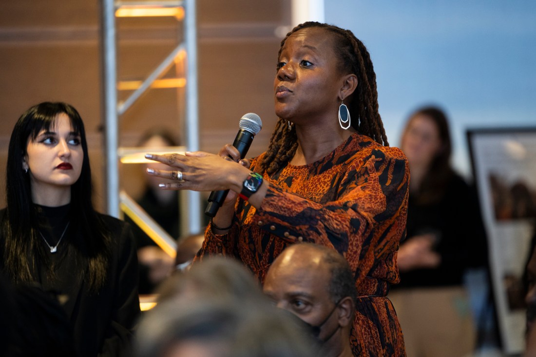 A speaker at Northeastern's MLK event.