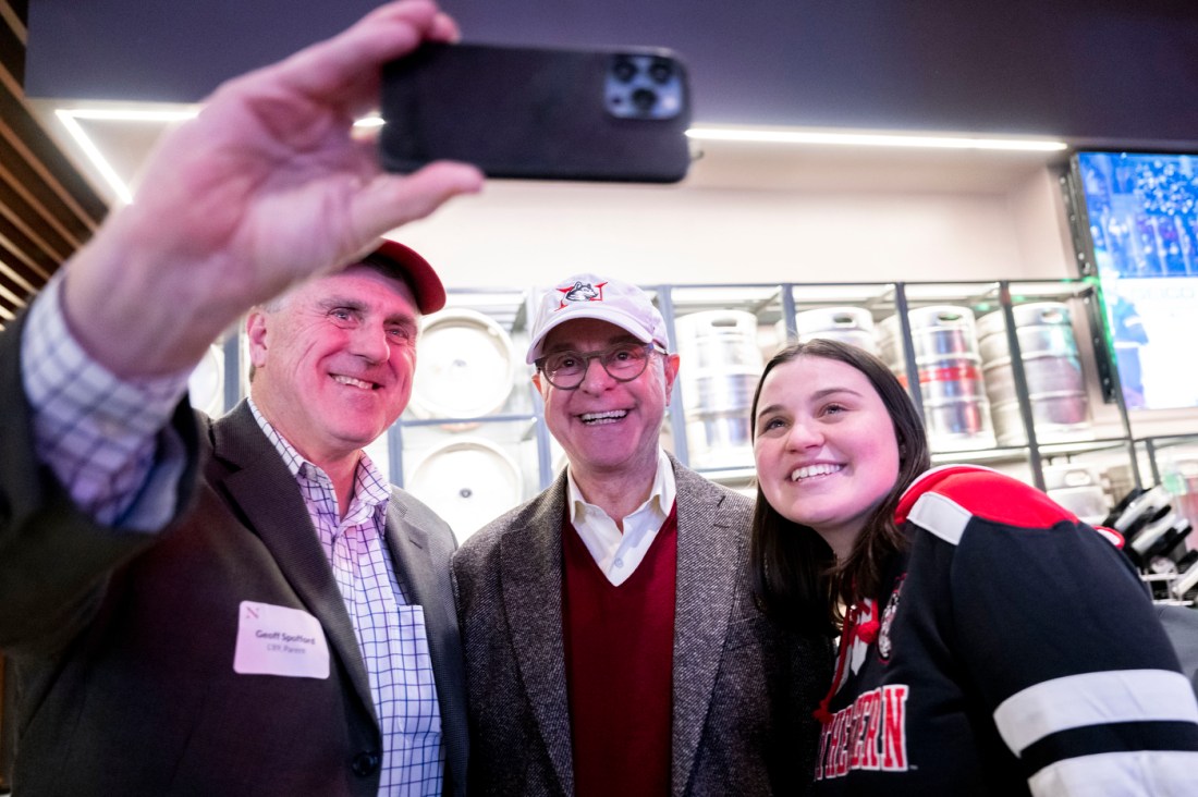 President Aoun posing for a selfie. 