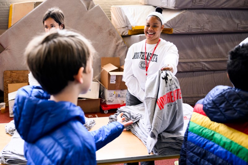 Kids laughing and smiling.