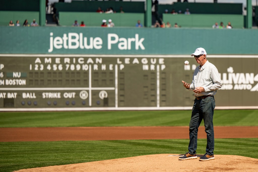 Paul Gavin standing on the pitchers mound at jetBlue Park.