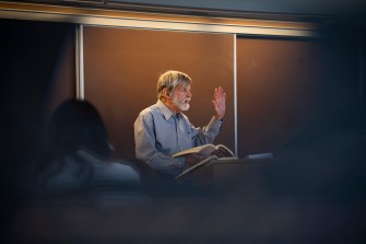 Richard Daynard teaching in a classroom.