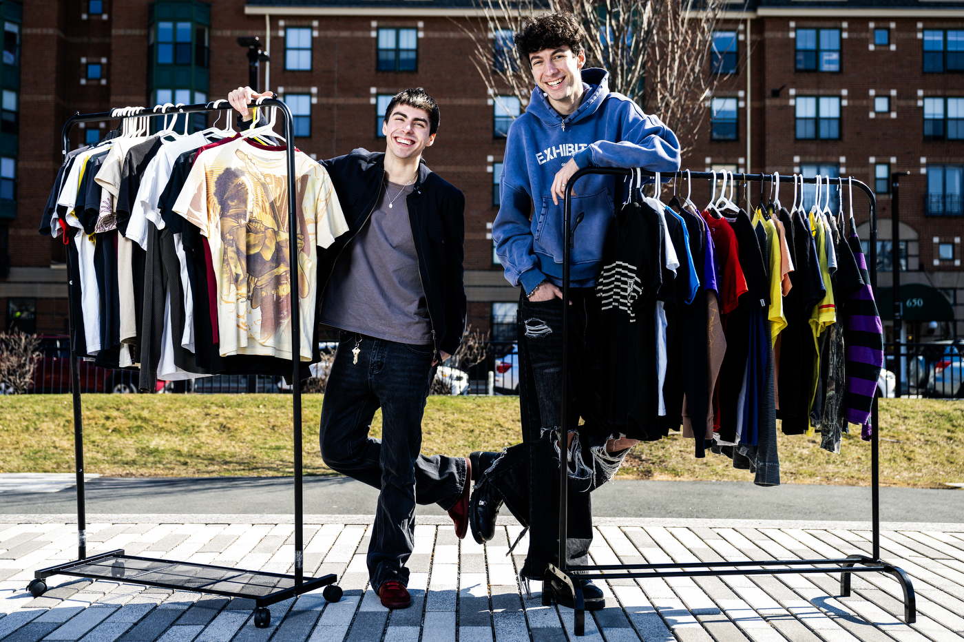 Joaquin Crosby-Lizarde and Josh Maizes posing for portraits.
