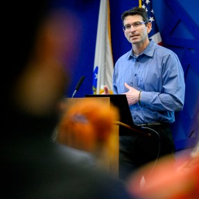 Ronald Sandler speaking at the Klein Lecture.