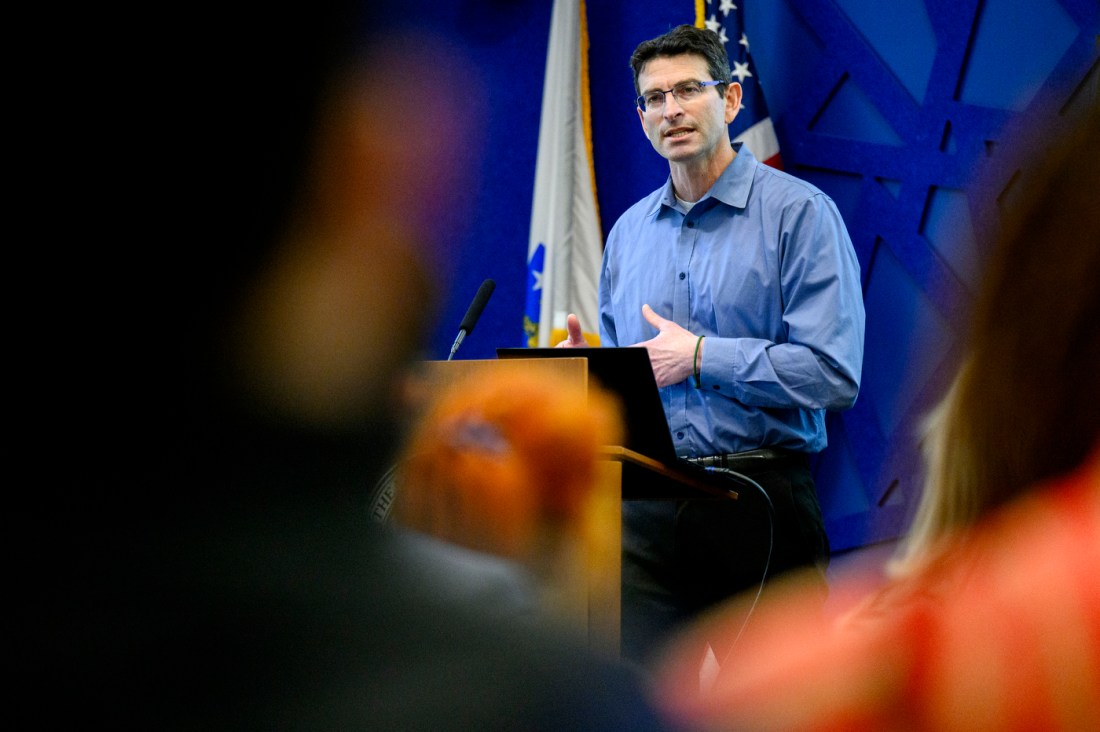 Ronald Sandler speaking at the Klein Lecture.