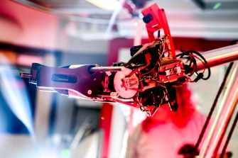 Mars Rover robot closeup in a lab