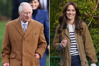 A photo of King Charles (left) and Princess Kate (right).