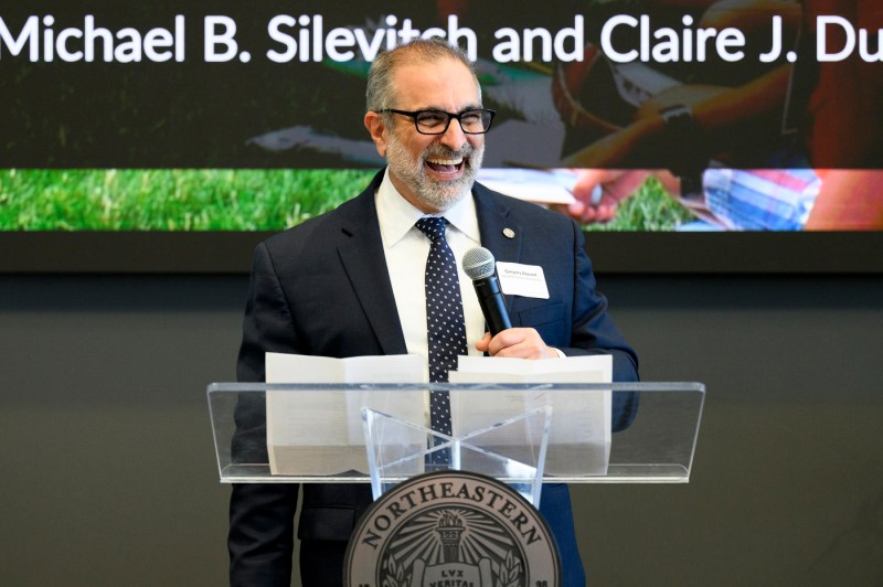 Gregory Abowd speaking at the rededication of the Center of STEM education.