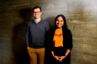 Luke Bagdonas and Kaitlyn Ramesh standing next to each other posing for a photo.