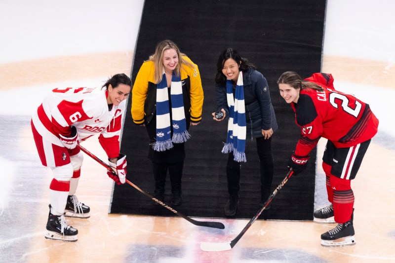 Megan Carter posing on the ice. 