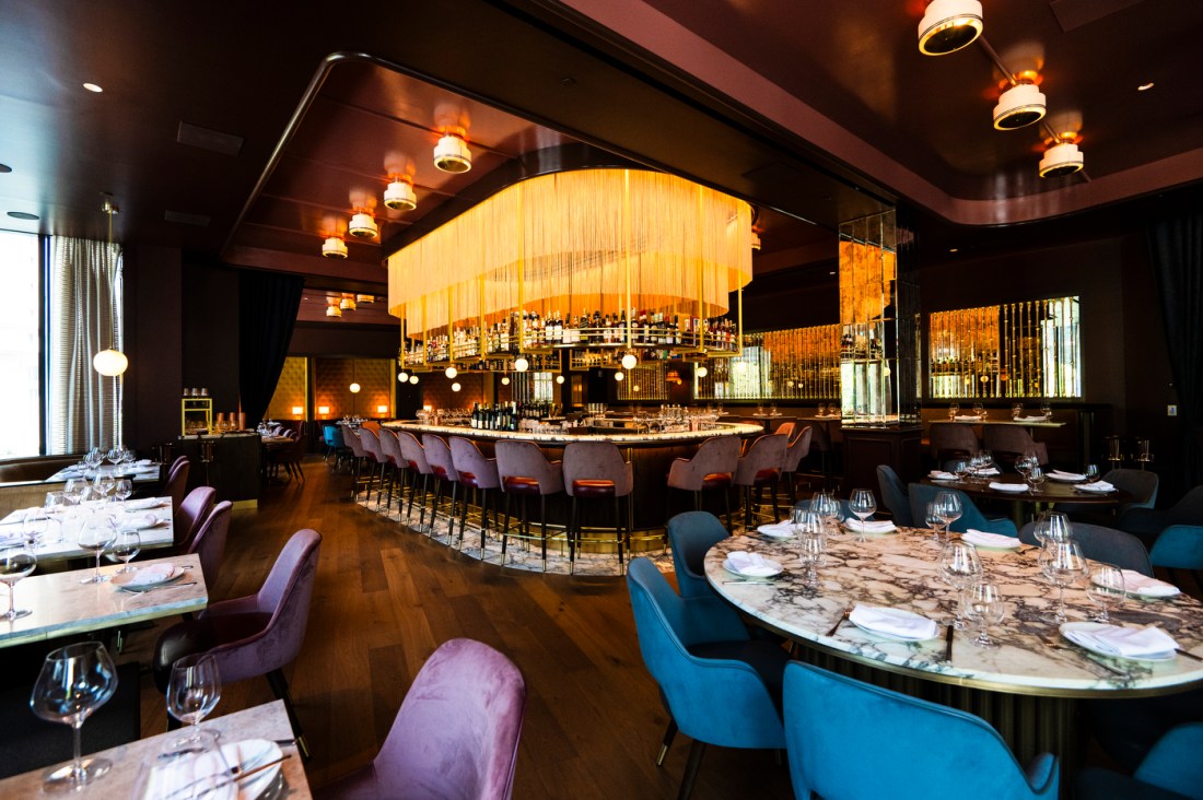 The interior of La Padrona Italian restaurant.