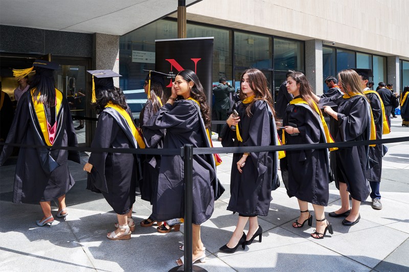 Students lined up and walking into the venue for the Toronto convocation.