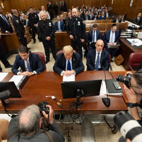 Donald Trump at Manhattan criminal court house.