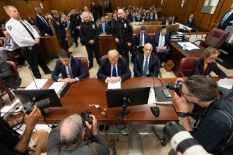 Donald Trump at Manhattan criminal court house.