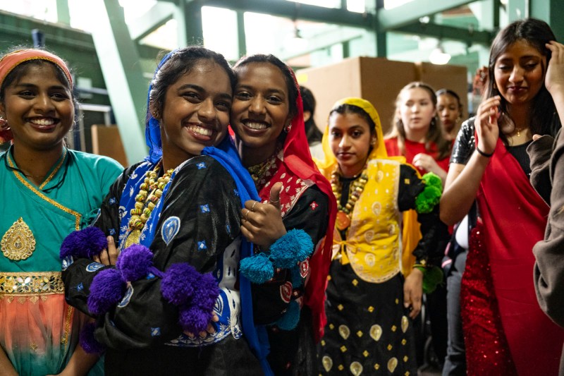 Performers dressed up and ready to dance