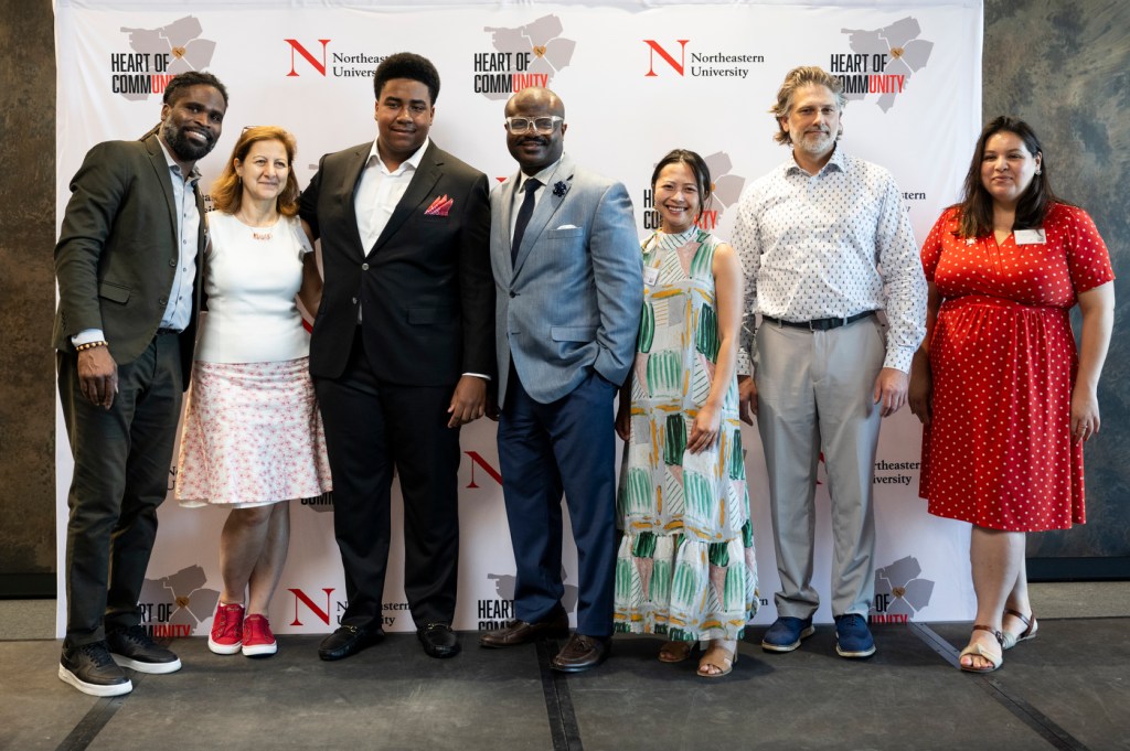 A group of people posing at the The awards ceremony recognized those who have worked to create a vibrant community in neighborhoods around Boston.