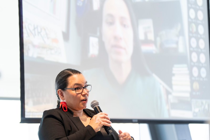 A panelist speaking at the Reconciliation event.