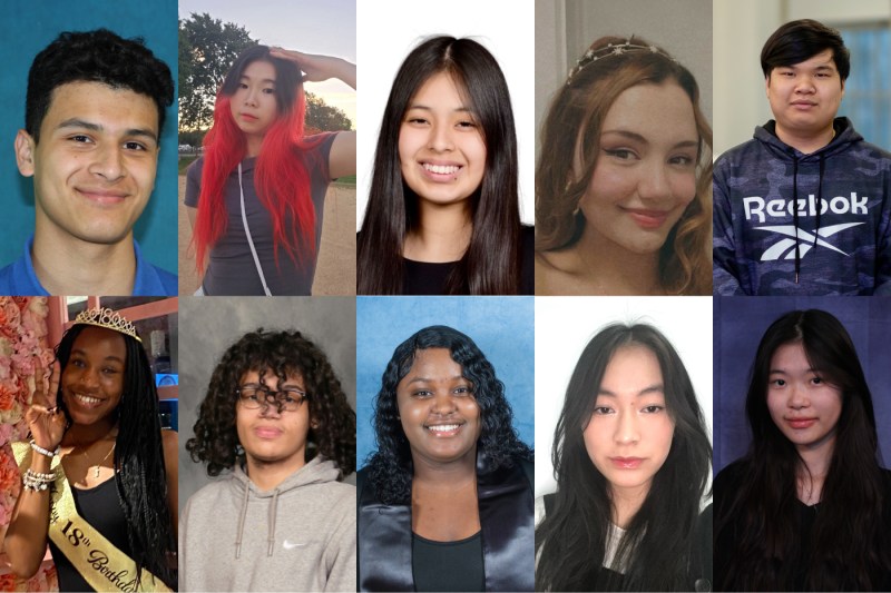 Collage of 2 rows of 5 headshots of Boston Public Schools valedictorians.