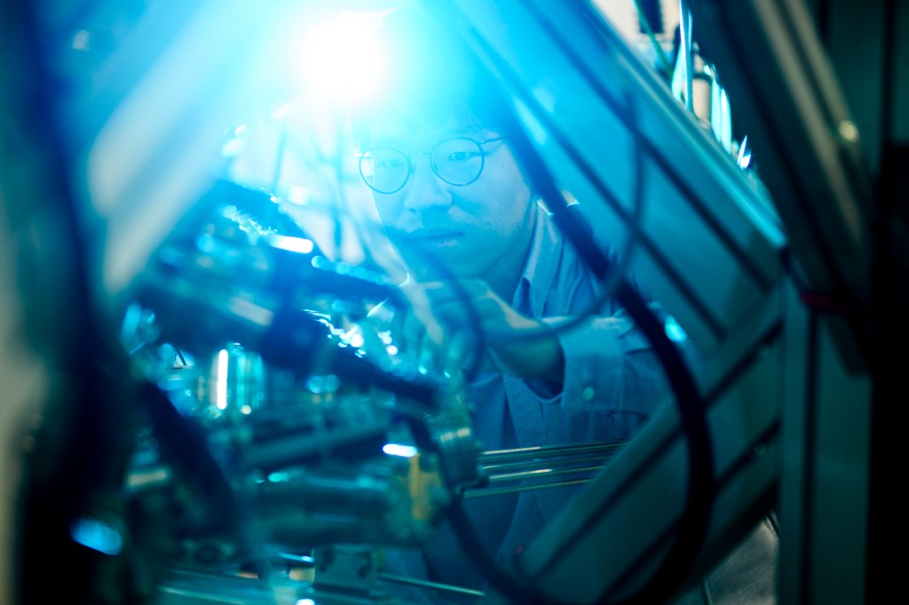 Northeastern assistant professor works on a technological project.