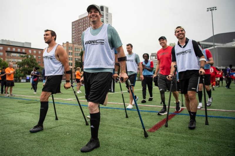 Participants in the Boston Unity Cup on Carter Field.