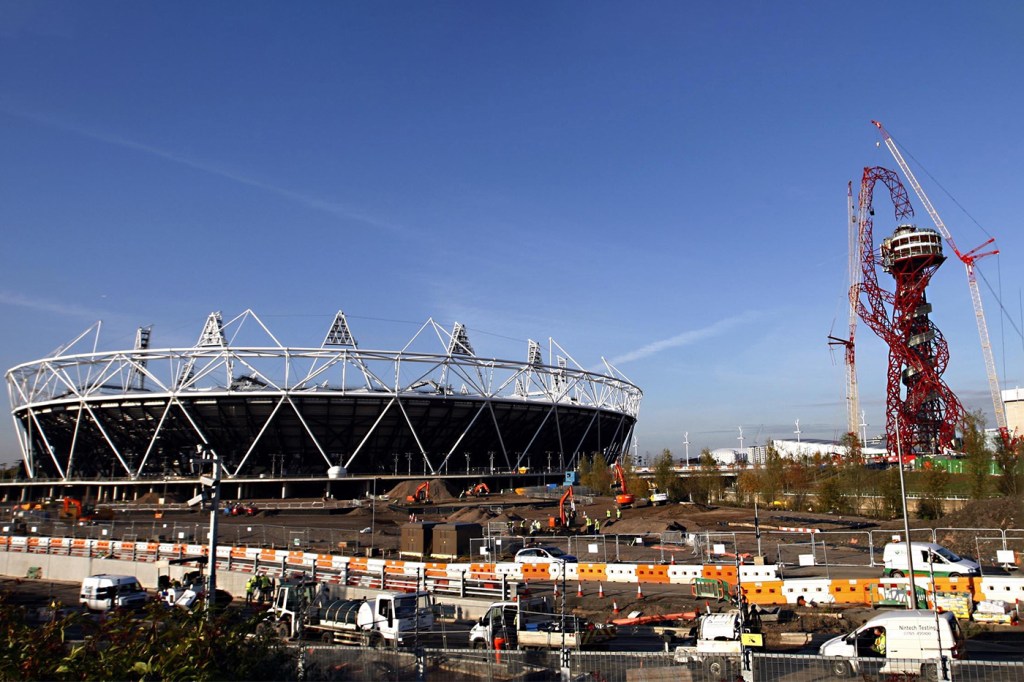 The ArcelorMittal Orbit at the Olympic Park in Stratford, London.