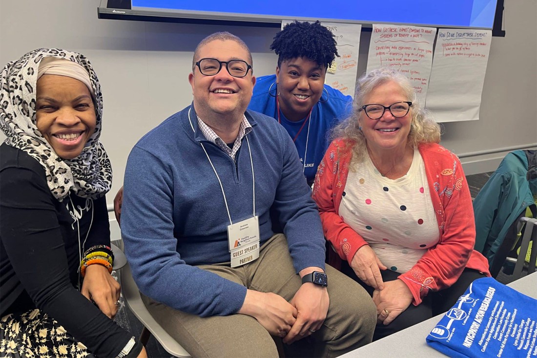 Gail Roderigues, Andrew Greenlee, and Patrice Williams posing together for a photo.