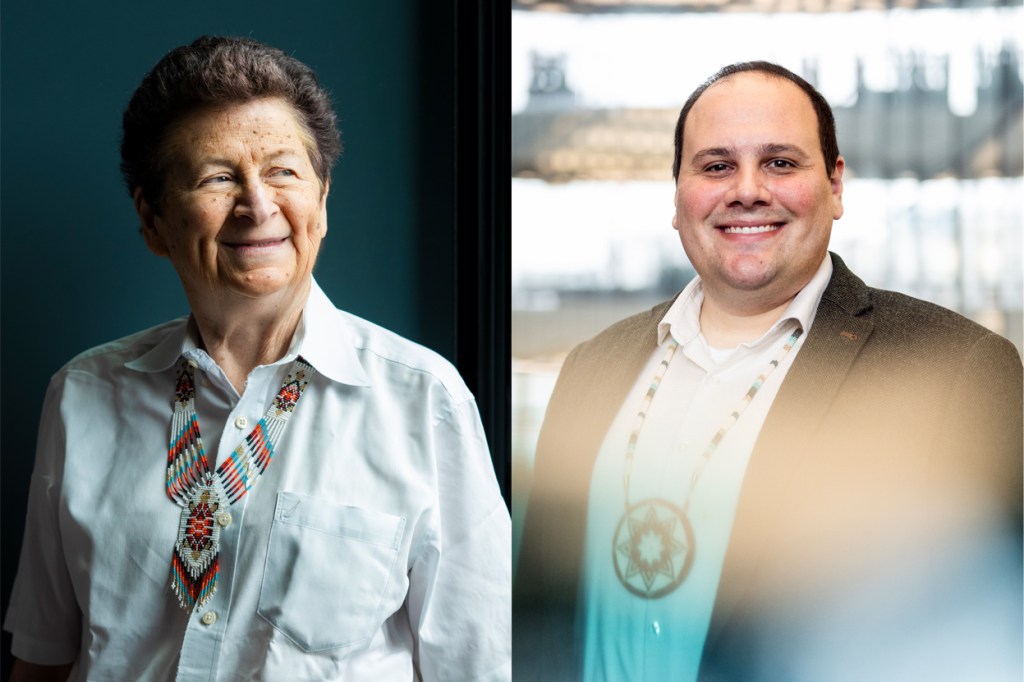 Headshot of Mary Jo Ondrechen (left) and Jesse Peltier (right).