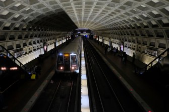 Metro train in DC.