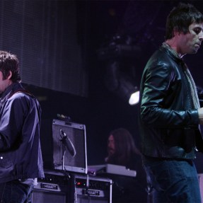 The band Oasis performing.