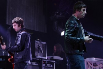 The band Oasis performing.