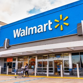 A Walmart store entrance.