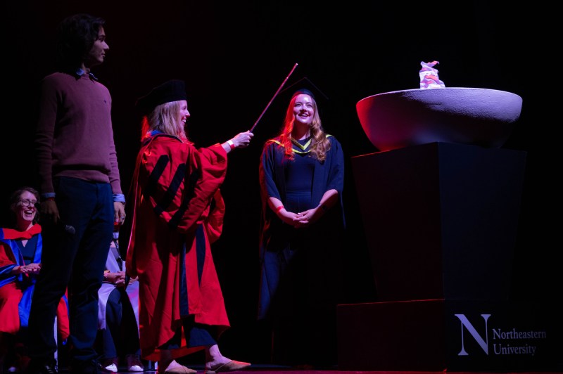 People on stage at Convocation in London.