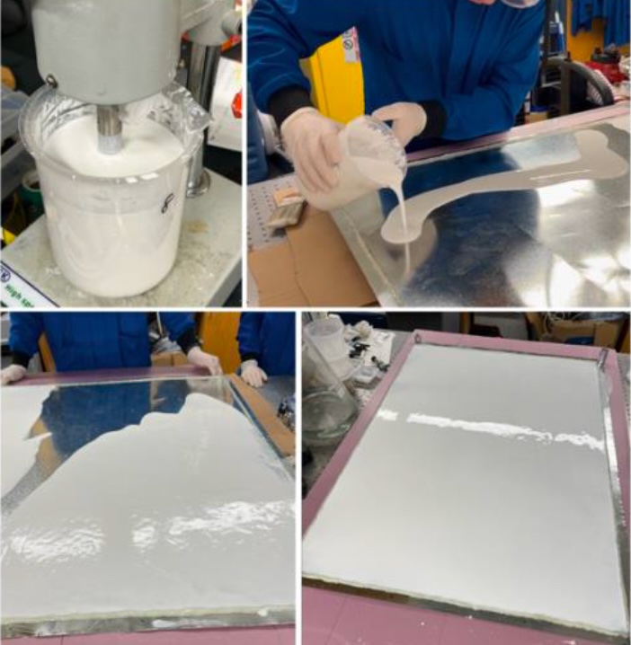 Yi Zheng working on creating cooling paper.