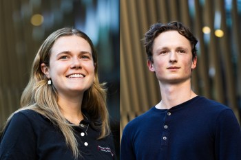 Headshot of Hannah Giusti (left) and Graham MacDonald (right).