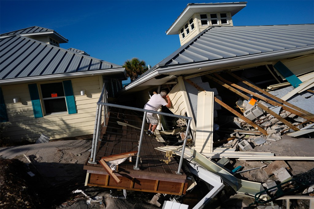 Two houses destroyed by Hurricane Milton.