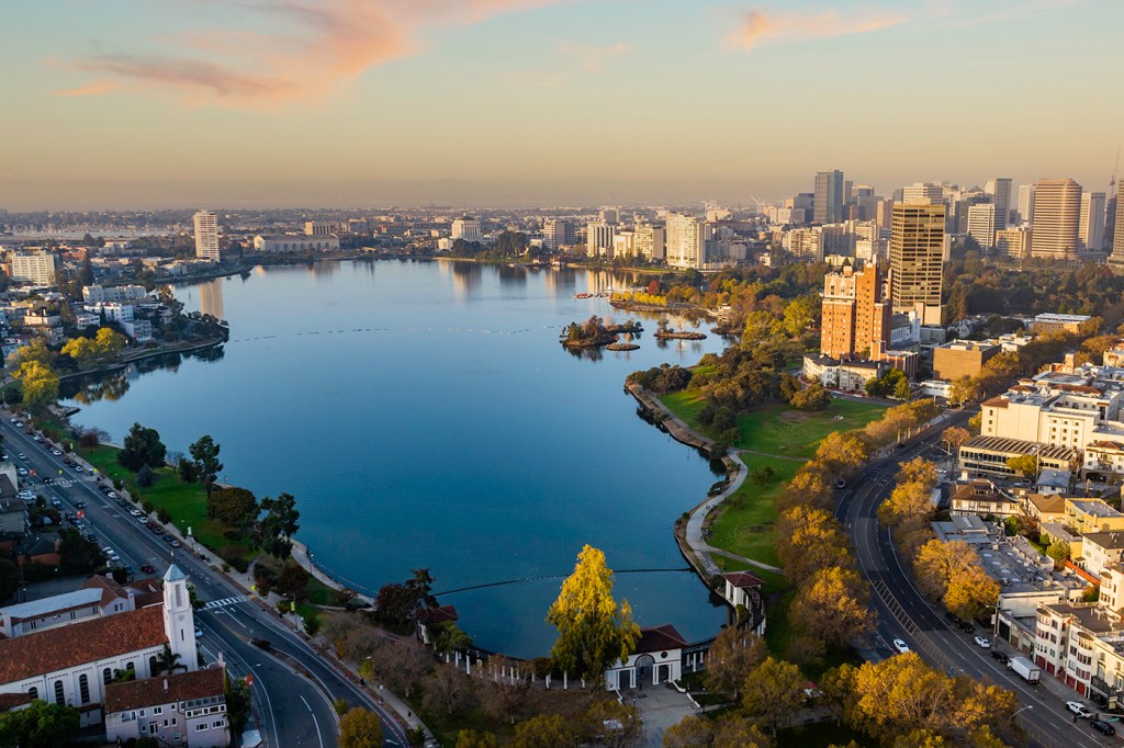 Lake Merritt seen from above.