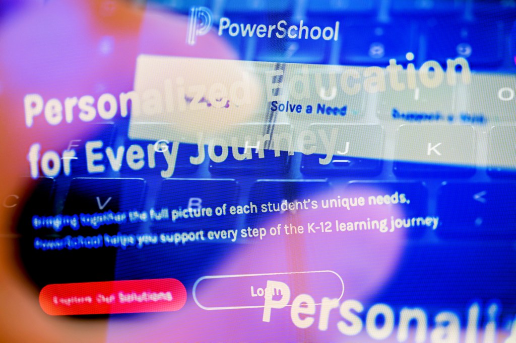 A screenshot of PowerSchool.