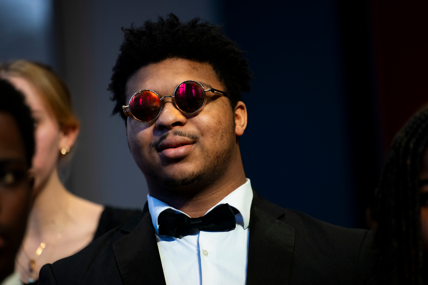 Boston Arts Academy's Spiritual Ensemble singer on stage.