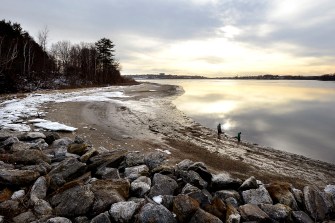 The coastline of Mackworth Island in Maine.