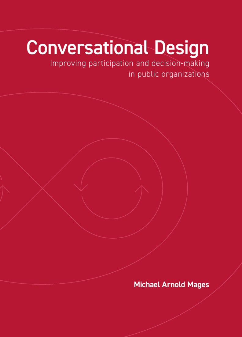 The cover of 'Conversational Design' by Michael Arnold Mages, which is read and has the title on it in white text.