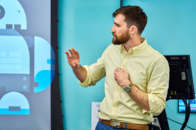 A member of the Northeastern community presenting at a psychology conference.