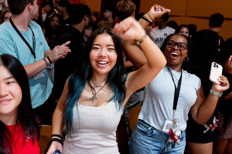 Students celebrate convocation on the Oakland campus.